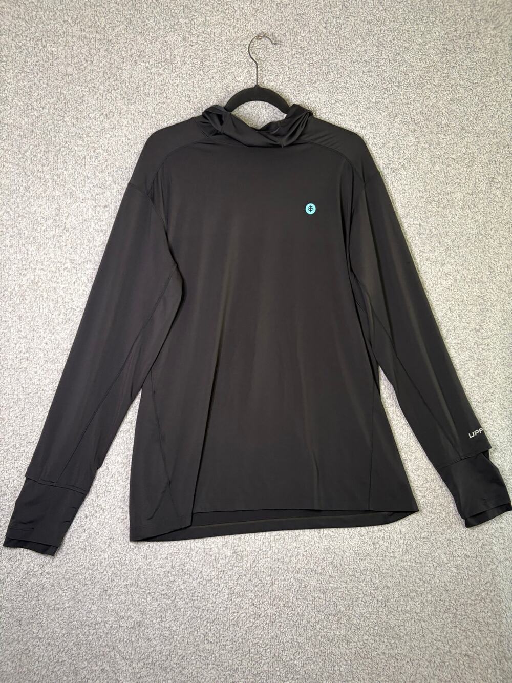 Coolibar Agility Performance Hoodie L Black UPF 50 Sun Protection